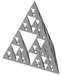 The third iteration of the Sierpinski tetrahedron.