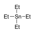 Tetraethyltin, boiling point 63–65° at 12&nbsp;mmHg is a catalyst.[24] The "Et" symbol stands for ethyl group.