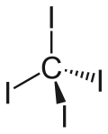 Stereo, skeletal formula of carbon tetraiodide