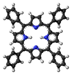 Ball-and-stick model of the tetraphenylporphyrin molecule