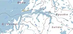 Urban areas in the Norwegian city region of Bodø.