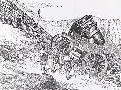 Ethiopian soldiers dragging the mortar