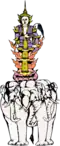 A portrayal of the King of gods, Thagyamin
