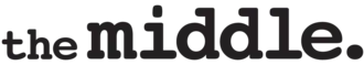 On a transparent background, the words 'The Middle' are written in black lowercase letters followed by a period, the word 'middle' is written in a larger font.