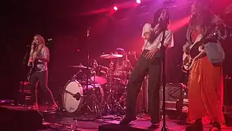 The Aces performing at Brighton Music Hall in Boston, Massachusetts, in 2017