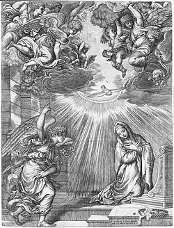Annunciation (1565), Giovanni Jacopo Caraglio, Metropolitan Museum of Art, New York.
