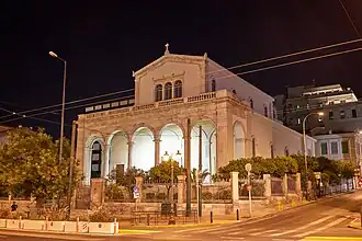 View at night from Panepistimiou Ave.
