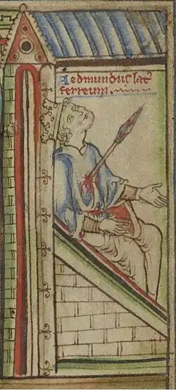 King stabbed with a spear on the toilet