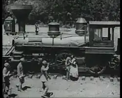 OP&E 4, an 1886-built Cooke 4-4-0 locomotive as it appeared in the Buster Keaton film, The General, portraying the famous Civil War locomotive.[10]