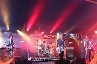 The Jacques playing William's Green stage at Glastonbury Festival June 2015