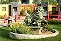The Lion Dog Sculpture - Japanese Garden Chandigarh