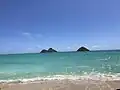 The Mokulua from the coast of Lanikai Beach