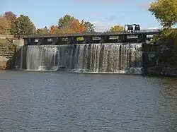 The eastern branch of the falls, as seen from the Ottawa River