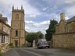 St Peter & St Paul Church, Blockley and the Riley RMA[22] used for filming Father Brown