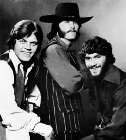 The Stampeders in 1971, left to right, Ronnie King (bass, vocals), Rich Dodson (guitar, vocals), Kim Berly (drums, vocals)