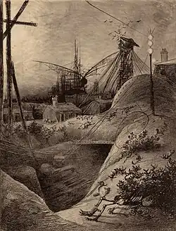 London in ruins after the Martian attack (Henrique Alvim Corrêa 1906)