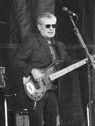 Hood on stage with The Waterboys in 2015