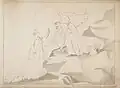'The Coronation of Jones by the Geniuses in the Mountains of Wales', 1844, drawing, 34 x 48&nbsp;cm, from The Illustrated Life of Richard Robert Jones