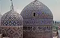 Mausoleums with blue tiles: tombs of Shah Ismail (left) and Shayk Safi (right)
