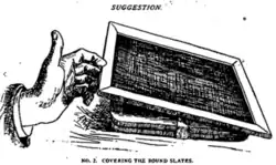 The bound slates are then covered by a single larger slate[100]