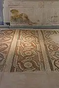 Mosaic tiled floor from the church, preserved in the Museum of Byzantine Culture