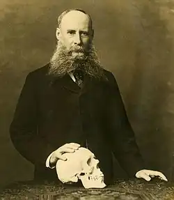 Thomas Dwight with skull, 1896.