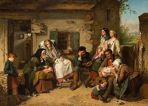 Sunday in the Backwoods by Thomas Faed