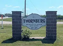 Thornburg's welcome sign