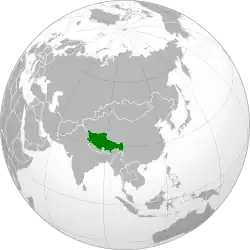 Territorial extent of Tibet in 1946