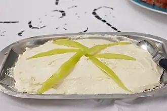 Tirokafteri is a cheese spread from Greece and surrounding Balkan countries.