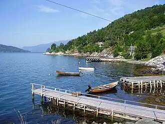 View from Tjoflot across Samla Fjord in Hardanger Fjord in July 2006