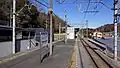 The view from the south end of the platforms looking north in February 2017