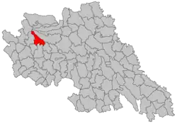 Location in Iași County