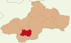 Map showing Artova District in Tokat Province