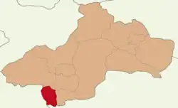 Map showing Sulusaray District in Tokat Province