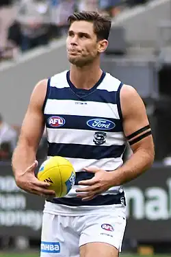 Tom Hawkins, triple premiership player is from Finley