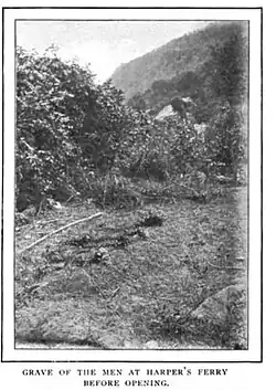 Spot where crates with bodies of Oliver Brown and seven others were buried.
