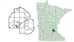 Location of Tonka Bay within Hennepin County, Minnesota