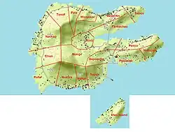 Tonoas Islands, subdivided into traditional districts