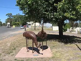 Emu statues in the main street