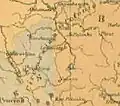 Ethnic composition of Toplica/Morava regions with pre-1878 borders by the English-German cartographer E.G. Ravenstein (1880)