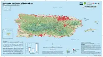 Topographic map of Puerto Rico