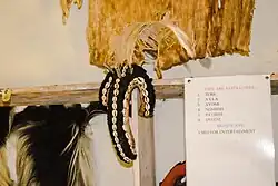 Traditional dance headgear and costume at Madi Community Museum