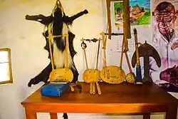 Traditional music instruments at Madi Community Museum