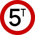 Ρ-23 No vehicles over tonnes shown (e.g. 5t)