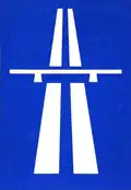 Motorway symbol adopted by the Inland Transport Committee of E.C.E.