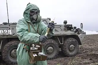 Training аt Lebyazhye with RKhM-6 NBC reconnaissance armored vehicle