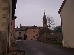 The church and surroundings in Trambly