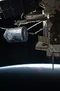 Tranquility during its move from Endeavour to the install position on the Unity node