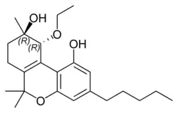 Chemical structure of trans-cannabitriol ethyl ether.